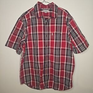 Carhartt Men's Relaxed Fit Short Sleeve Plaid Shirt Large